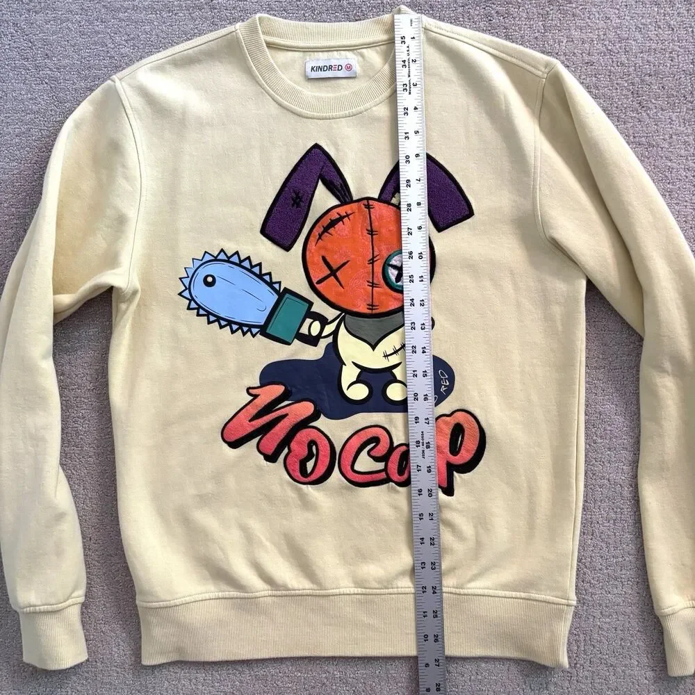 Kindred No Cap Sz M Embroidered Graphic Sweatshirt Rabbit Streetwear Urban Edgy